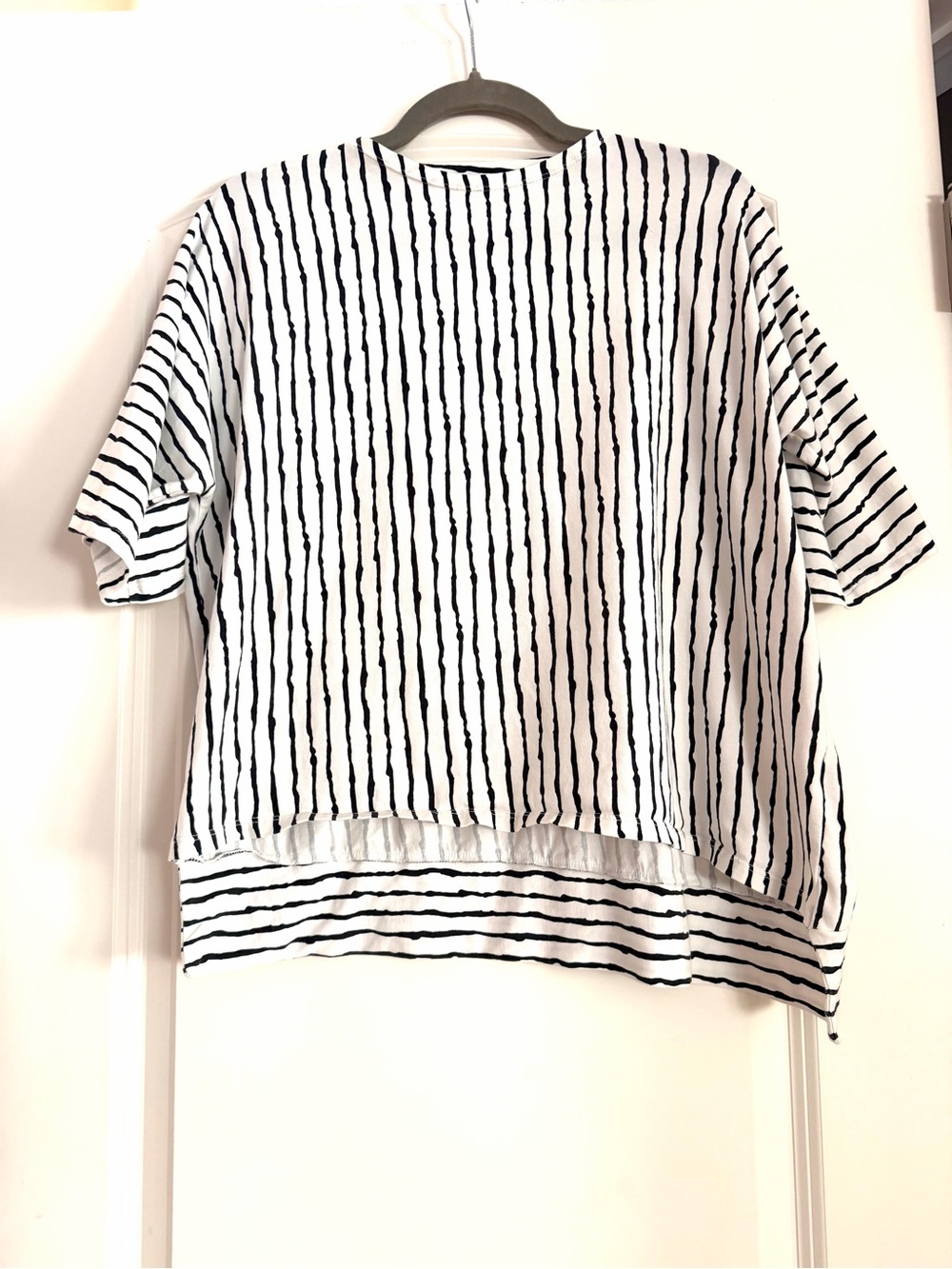 MxMATTHILDUR Icelandic Handmade in Peru Geometric Doman Sleeve Artsy Striped Top